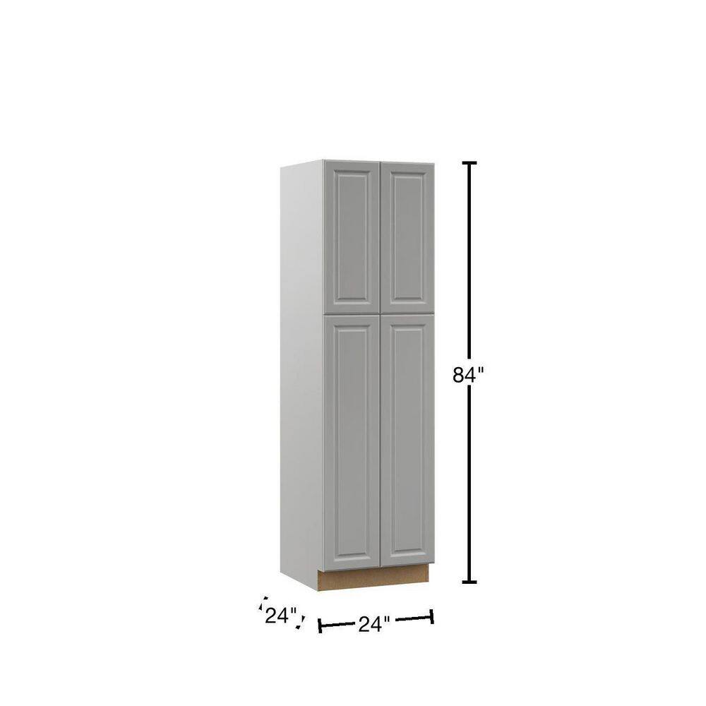 Hampton Bay Designer Series Elgin Assembled 24x84x23.75 in. Pantry Kitchen Cabinet in Heron Gray T2484-ELGR