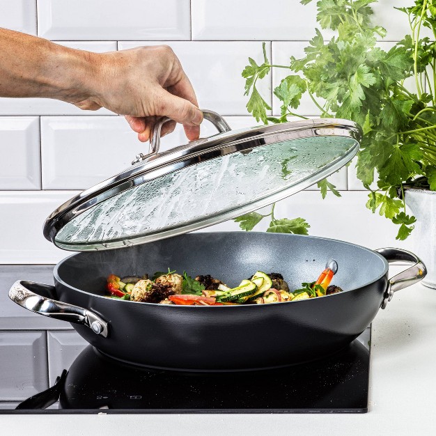 Ceramic Everyday Pan With Lid Black