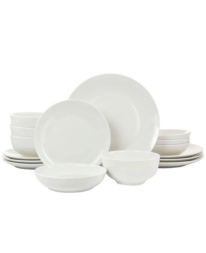 Elama Faandaacute;Tima 16 Piece Porcelain Double Bowl Dinnerware Set Service for 4