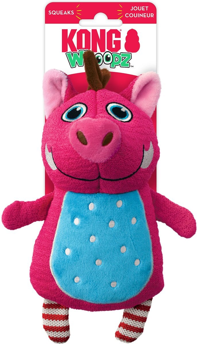 KONG Whoopz Warthog Squeaky Plush Dog Toy