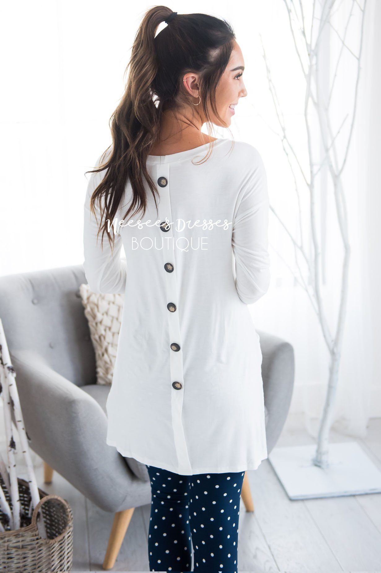 Button Back Pocket Tunic