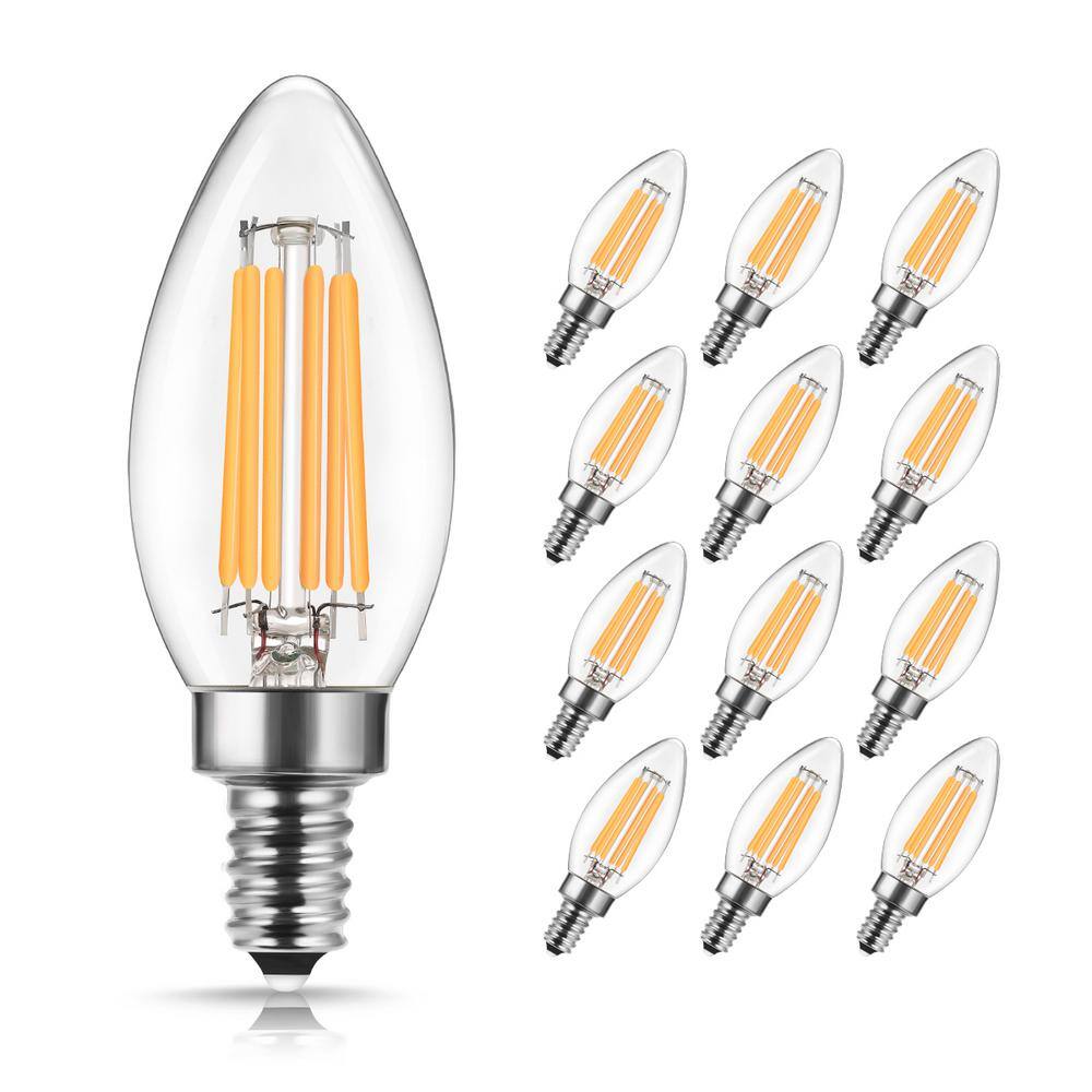 YANSUN 40-Watt Equivalent UL-Listed B11 Dimmable Edison LED Light Bulb Soft White 2700K (12-Pack) H-FZFB02204DE12-12