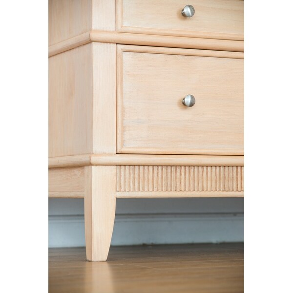 Crafted of Wood Bed Storage Cabinet Chest with Three Drawers - - 37857316