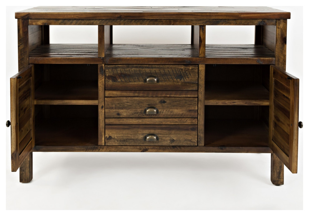 50  x27 x27Farmhouse Media Tv Stand Console  Lx19  x27 x27Wx30  x27 x27H  Dakota Oak  Set of 2   Rustic   Entertainment Centers And Tv Stands   by VirVentures  Houzz