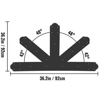 VEVOR Gable Plate Black Powder-Coated Truss Connector Plates 12:12 Pitch Gable Bracket 0.16 in. Steel Truss Nail Plates DZHWLJ1212RG1EVQ2V0