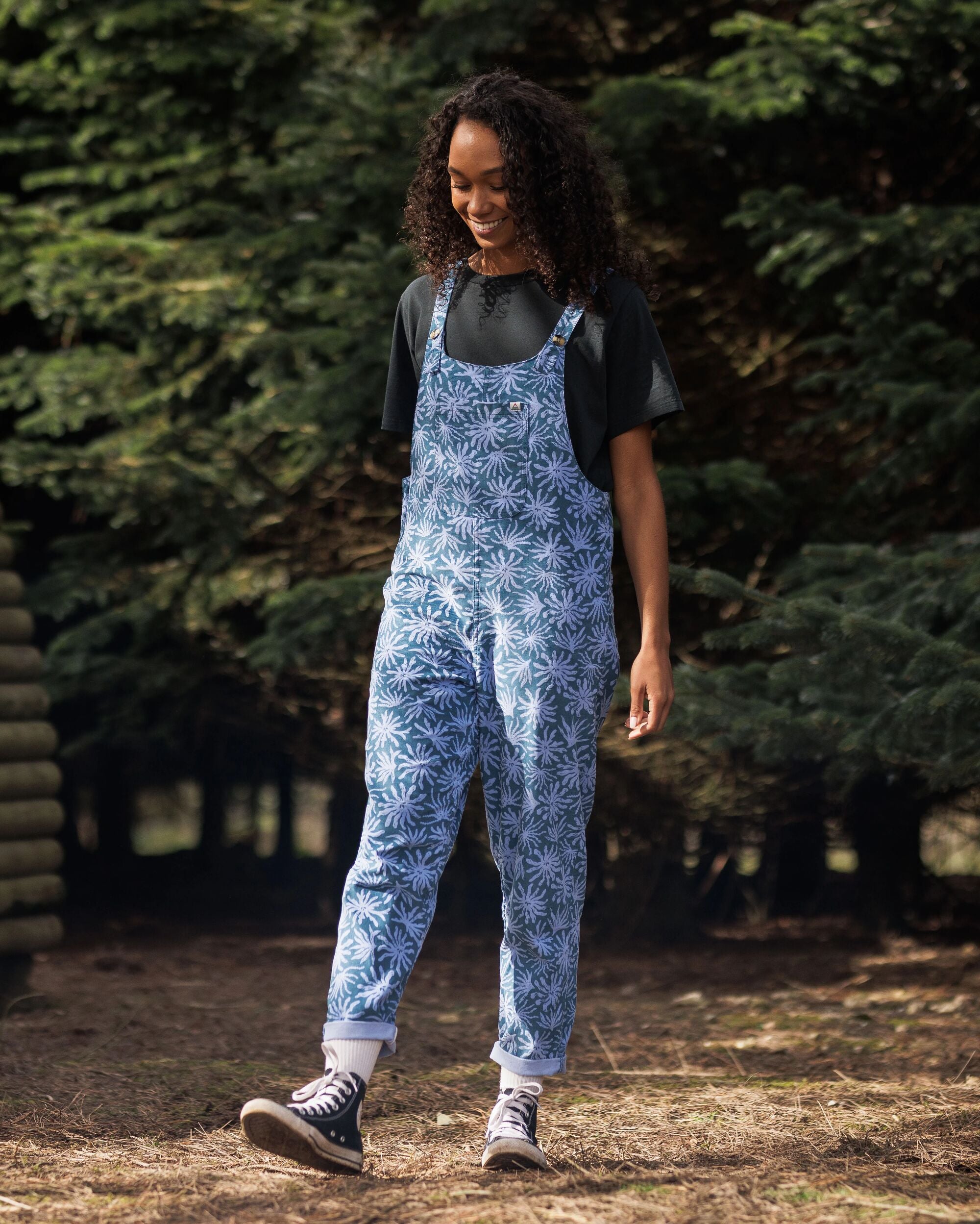 Meadows Organic Cotton Cord Dungarees - Seaweed Blue Steel