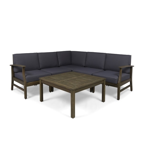 Perla Acacia Outdoor 5seat Sectional Set by Christopher Knight Home