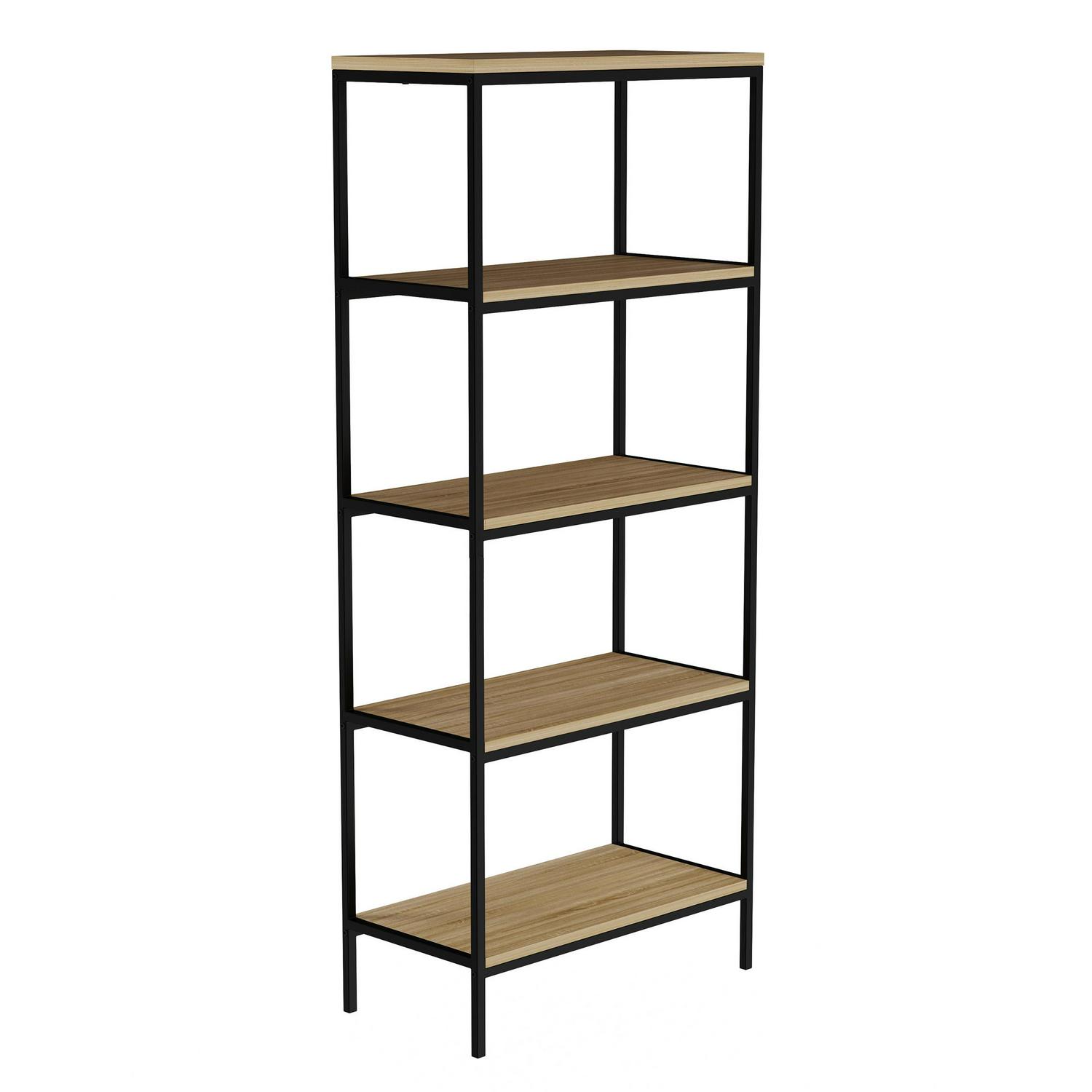 Lavish Home 5 Tier Industrial Bookcase Gray  Crowdfused