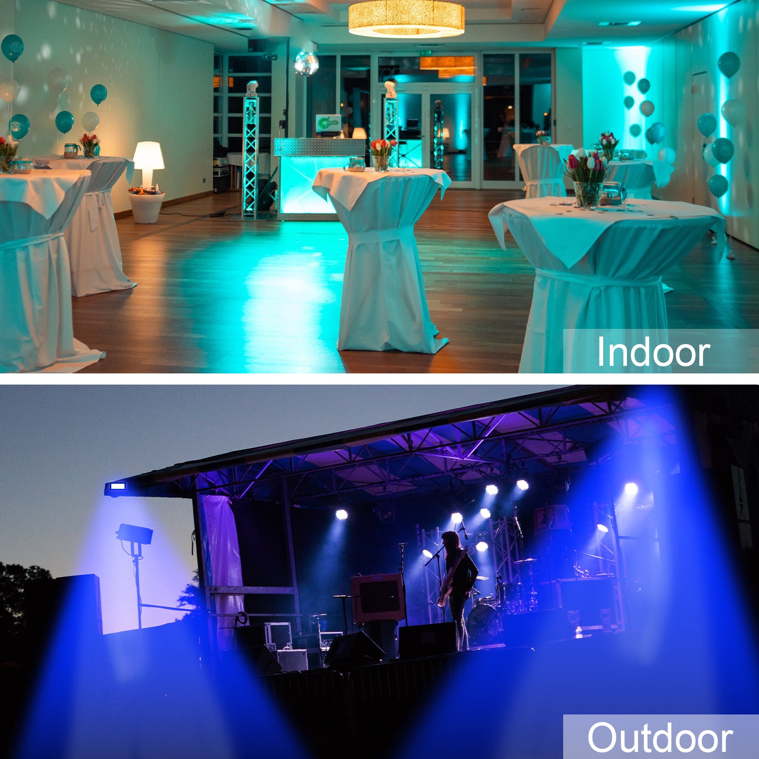 LED Flood Lights RGB Color Changing 20W Equivalent Outdoor with Remote， DIY Strobe Mode， Timing， 4000 Lumens， Waterproof