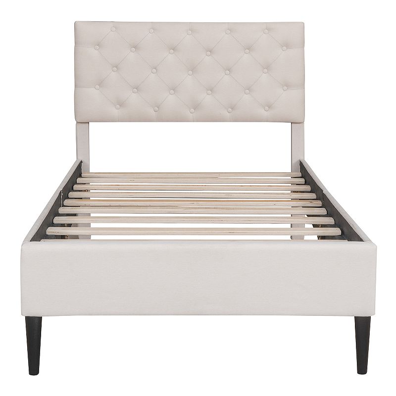 Merax Upholstered Linen Platform Bed