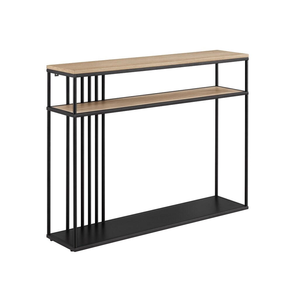 Middlebrook Contemporary Slatted Metal Entry Table