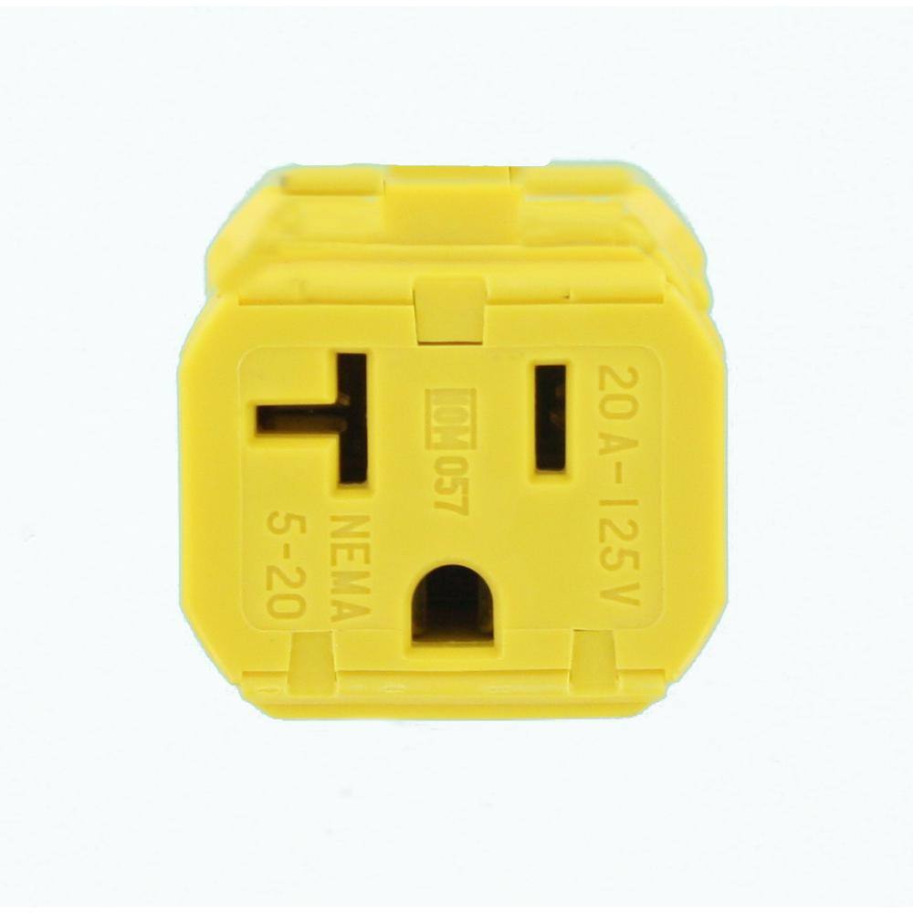 Leviton 20 Amp 125-Volt Python Straight Blade Grounding Connector Yellow 5359-VY