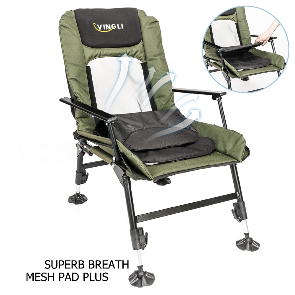 Folding Fishing Chair Plus Foot Rest Attachment