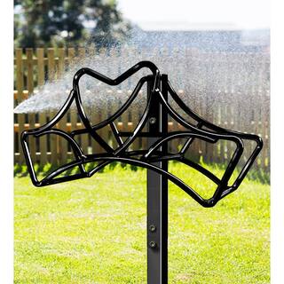 Cubilan Outdoor Garden Freestanding Hose Holder Stand Heavy-Duty Metal Water Pipe Storage Rack Stake for Backyard Black B09SHCM9LY