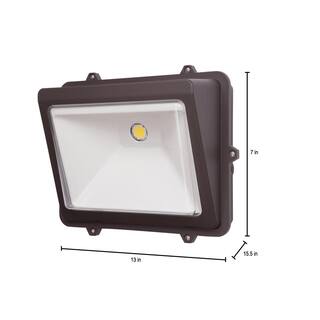 Halo WP 50-Watt Equivalent Integrated LED Bronze Switch Controlled Wall Pack Light 5000K WP5550LBZ