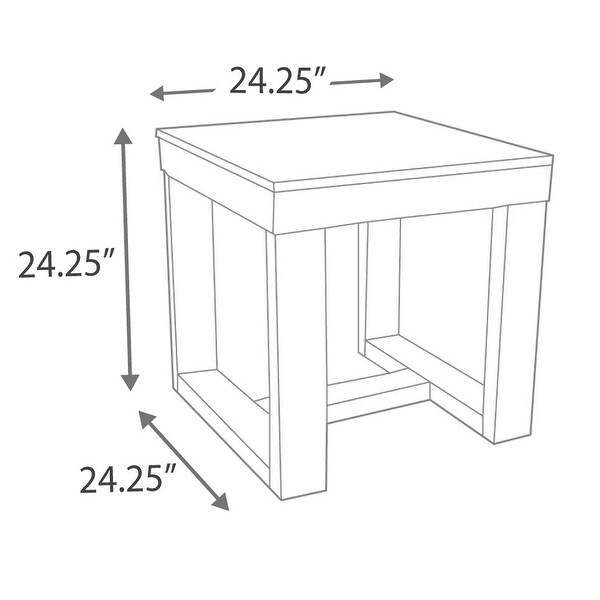 Wooden End Table with Sled Style Base， Brown - 24.13 H x 24.13 W x 24.13 L Inches