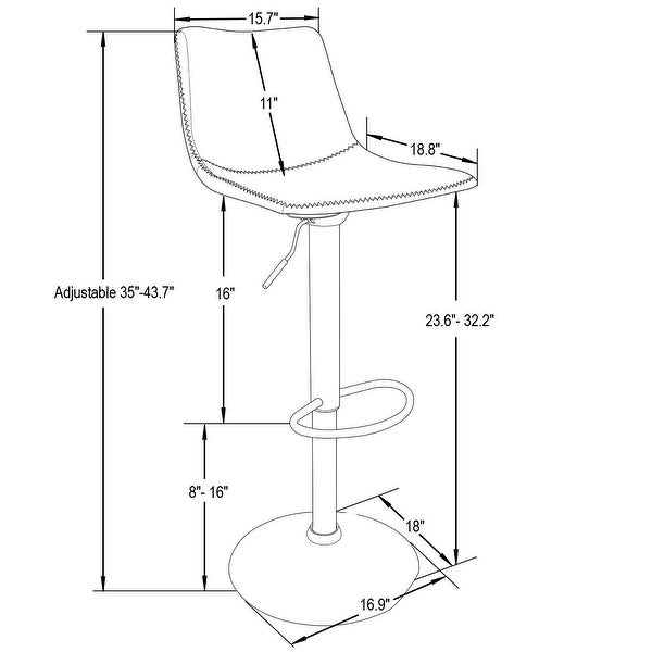 LeisureMod Tilbury Modern Barstool With 360-Degree Swivel Set of 2 - 32.2