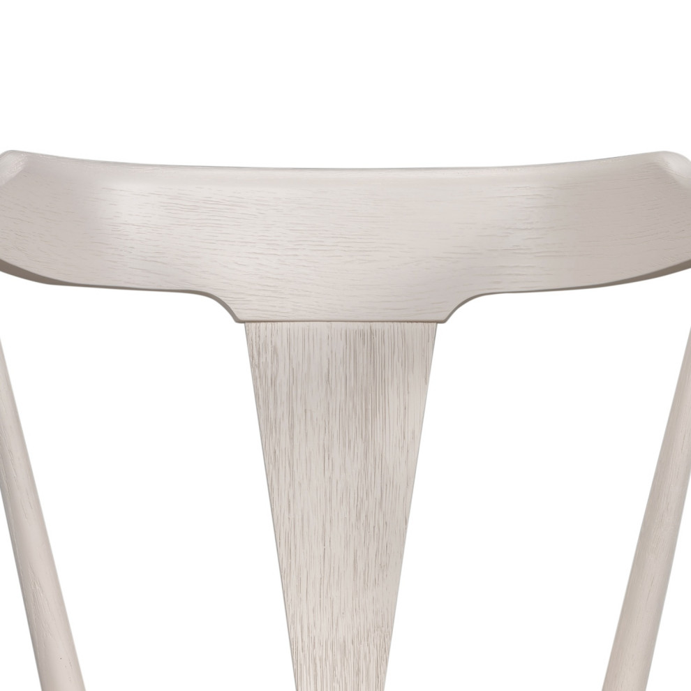 Ripley Off White Oak Windsor Dining Chair Set Of 2   Midcentury   Dining Chairs   by Zin Home  Houzz