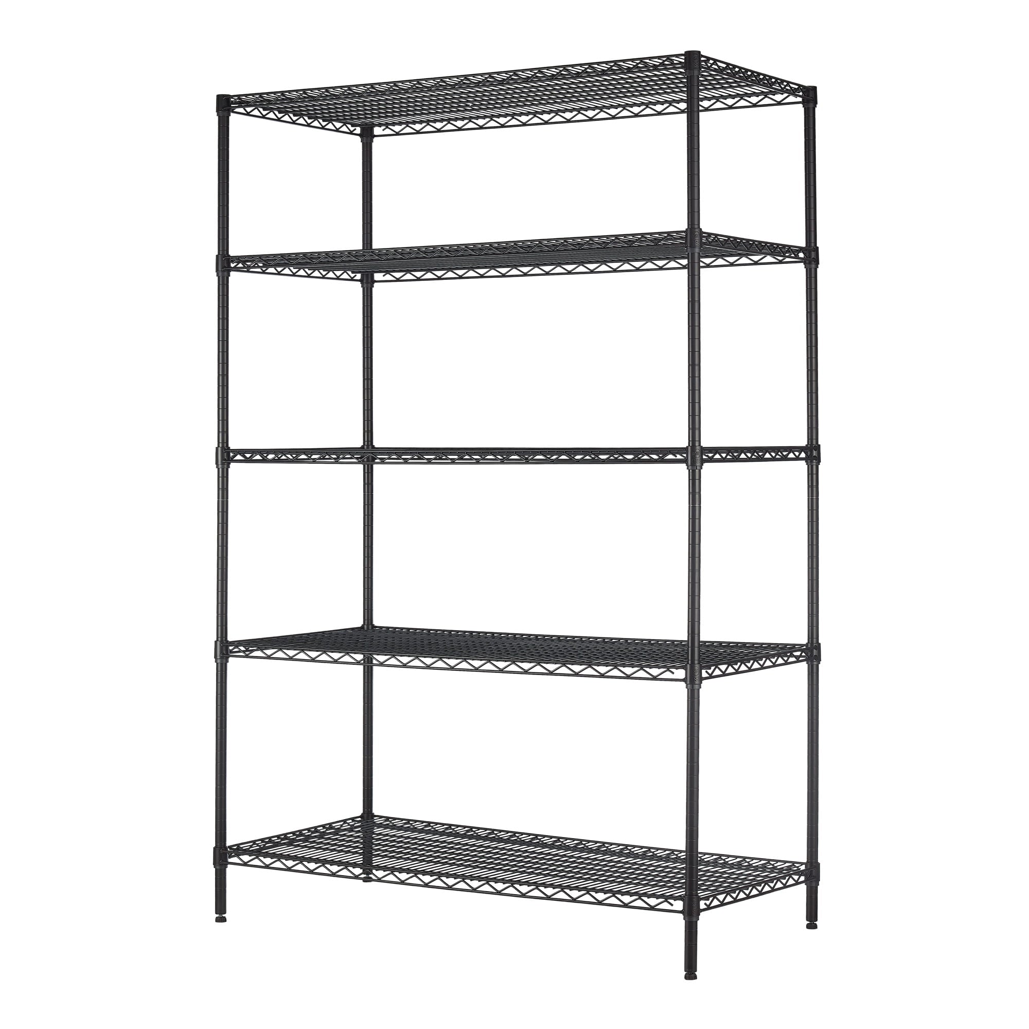 Hyper Tough 5 Shelf Commercial Wire Shelf Unit Black Capacity 4000 lbs