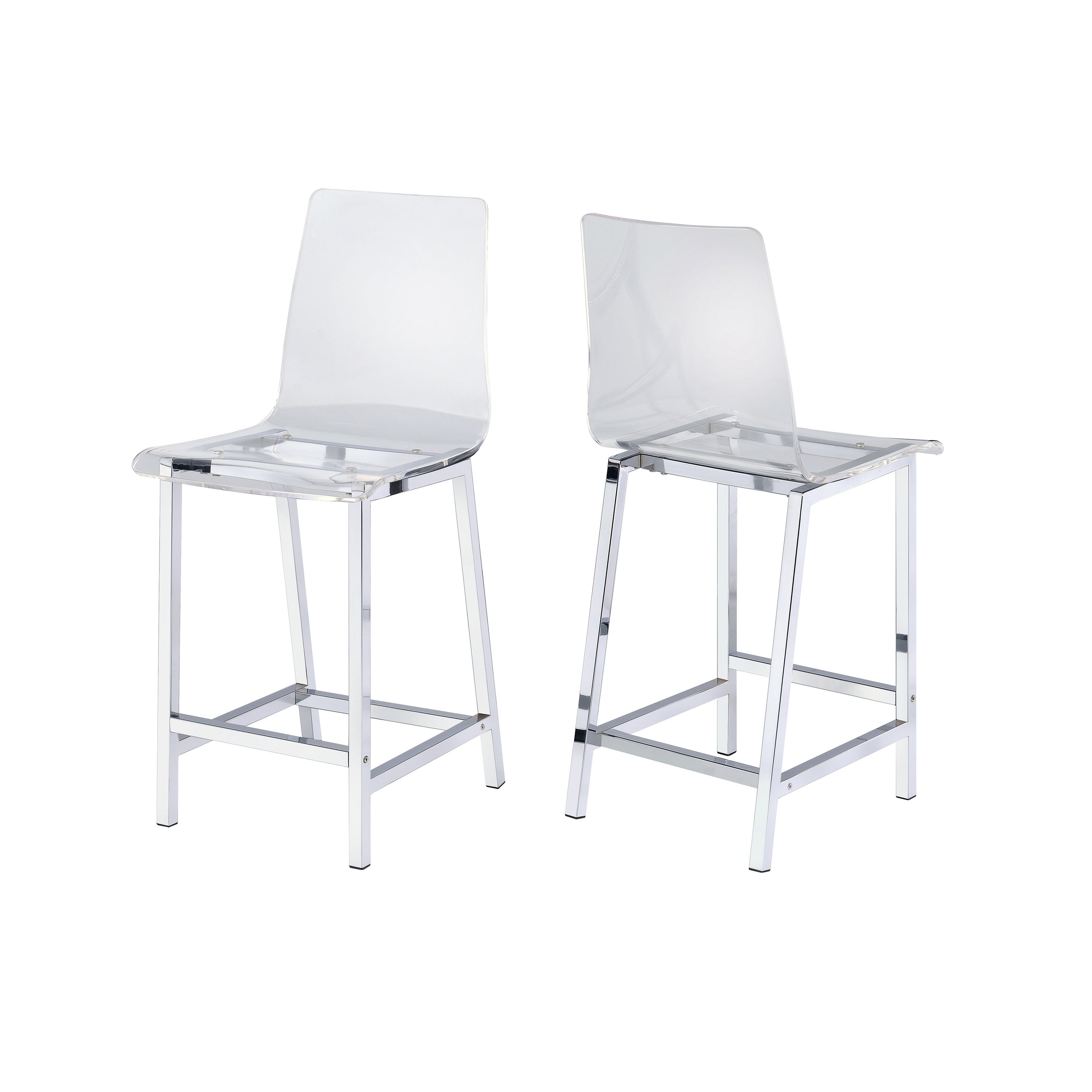 Alba Clear and Chrome Stools (Set of 2)