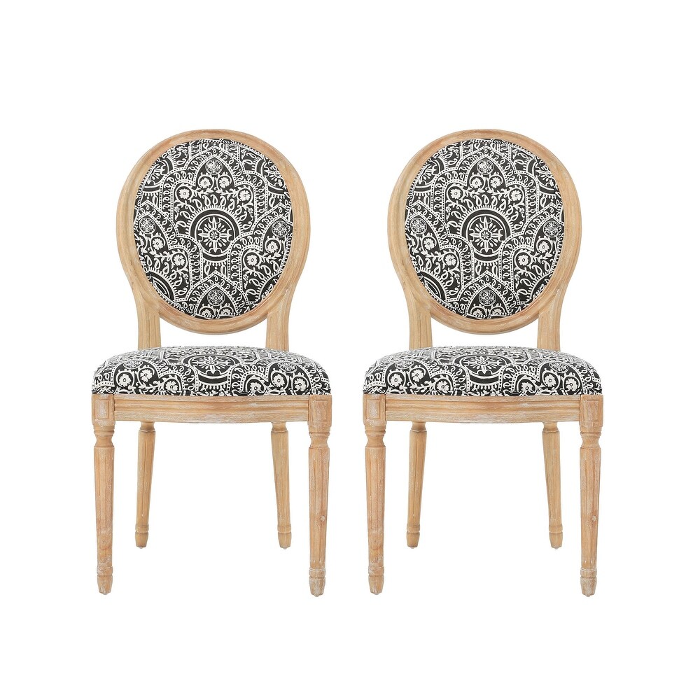 Phinnaeus Patterned Fabric Dining Chair (Set of 2) by Christopher Knight Home