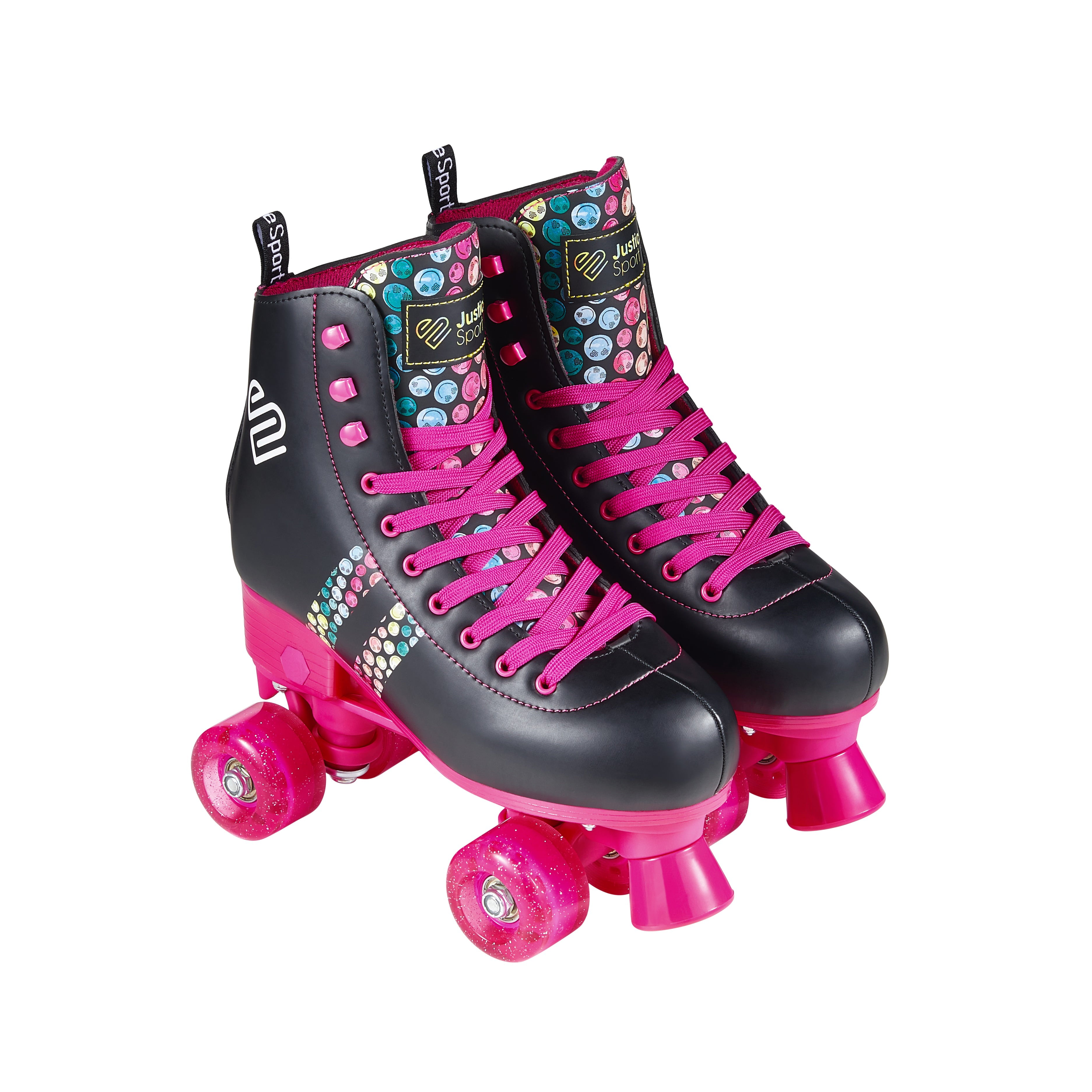 Justice Quad Roller Skates for Girls Ages 5-8， Size 12-2