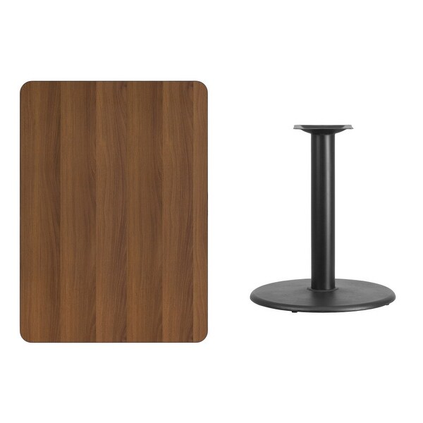 30'' x 42'' Rectangular Laminate Table Top with 24'' Round Table Height Base - 30