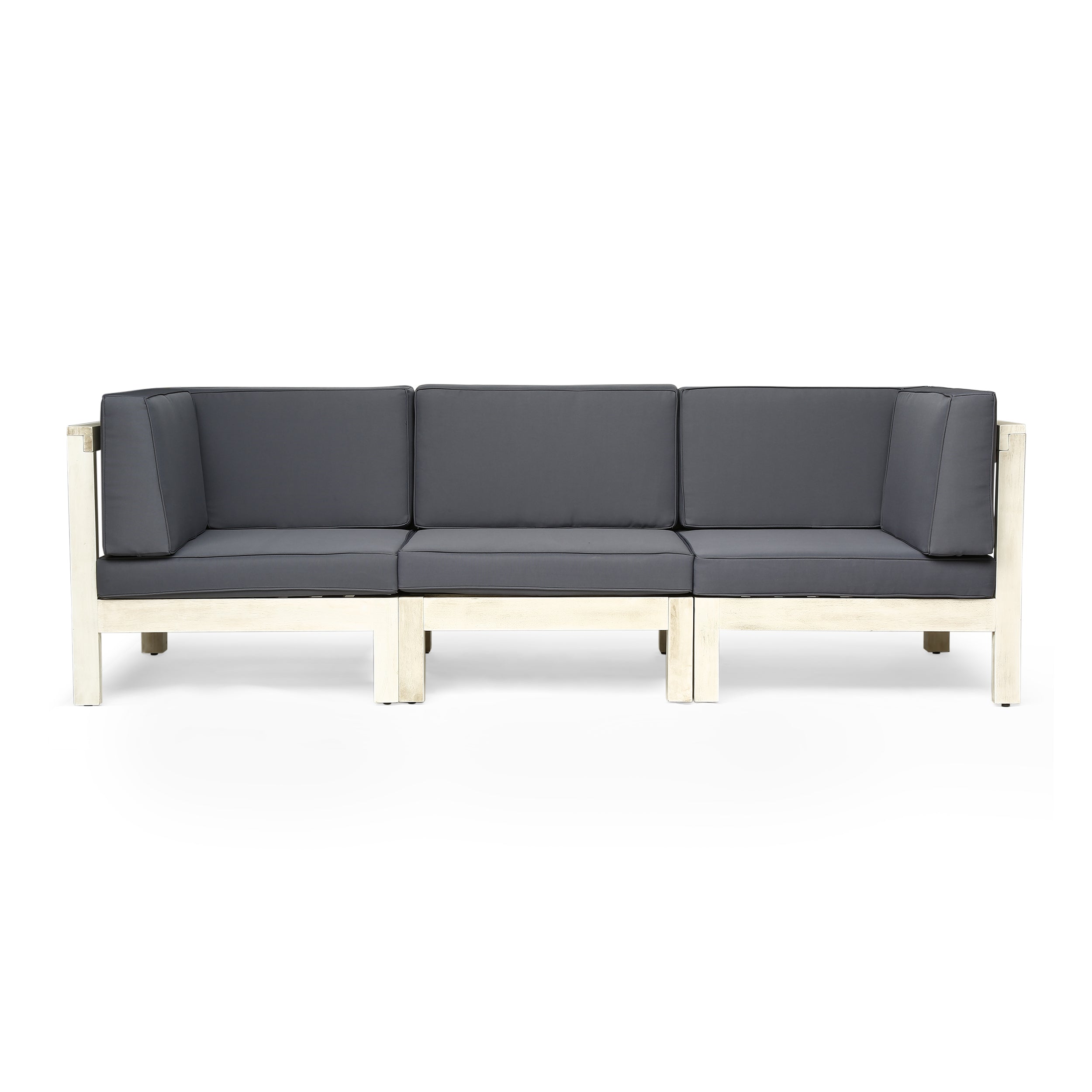 Brava Outdoor Modular Acacia Wood Sofa with Cushions