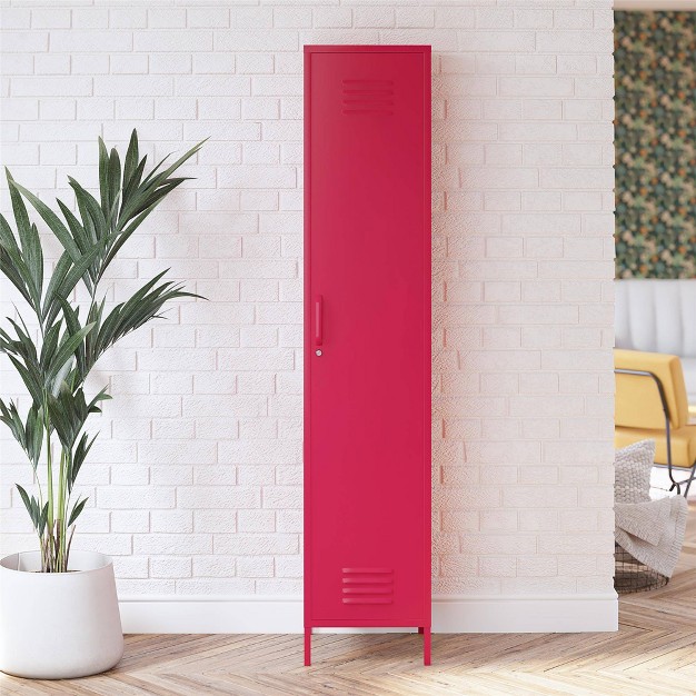 Cache Single Metal Locker Storage Cabinet Magenta Novogratz