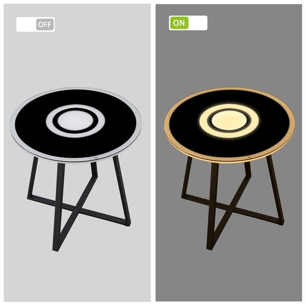 Modern Side Magic Table with Bluetooth Speaker USB and LED Lights