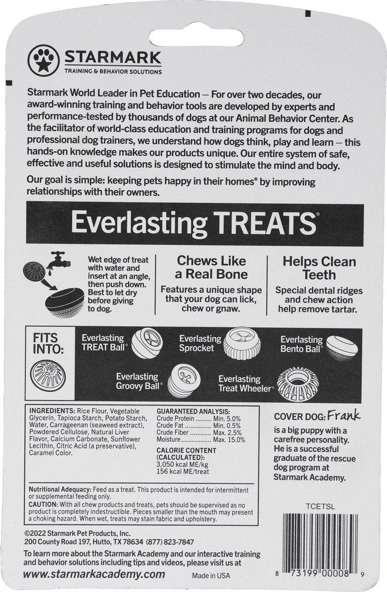 Starmark Everlasting Liver Flavored Dental Dog Treats， Medium， 2 count