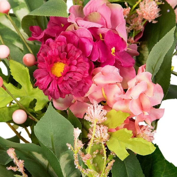 Leafy Hydrangea Floral Spring Wreath