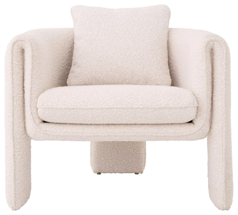 Cream Boucle Contemporary Chair  Eichholtz Toto   Contemporary   Armchairs And Accent Chairs   by Oroa   Distinctive Furniture  Houzz