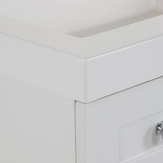 Glacier Bay Everdean 24.5 in. W x 18.8 in. D x 34.4 in. H Freestanding Bath Vanity in White with White Cultured Marble Top EV24P2-WH