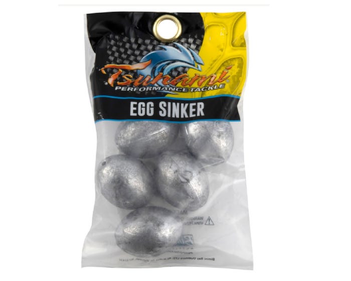 Tsunami 4 oz. Egg Sinker， 4 Pack - TSG-4-EGG