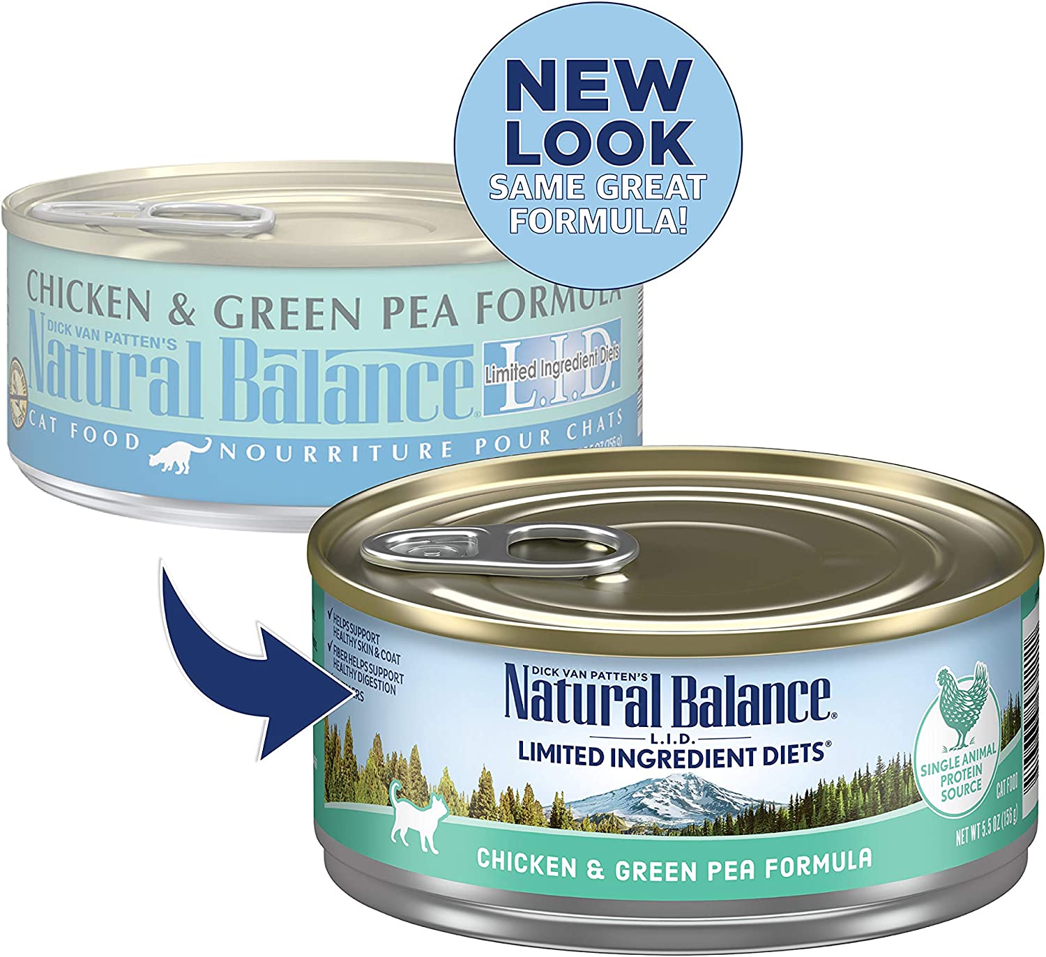 Natural Balance L.I.D. Limited Ingredient Diets Chicken and Green Pea Formula Grain-Free Canned Cat Food 5.5-oz case of 24