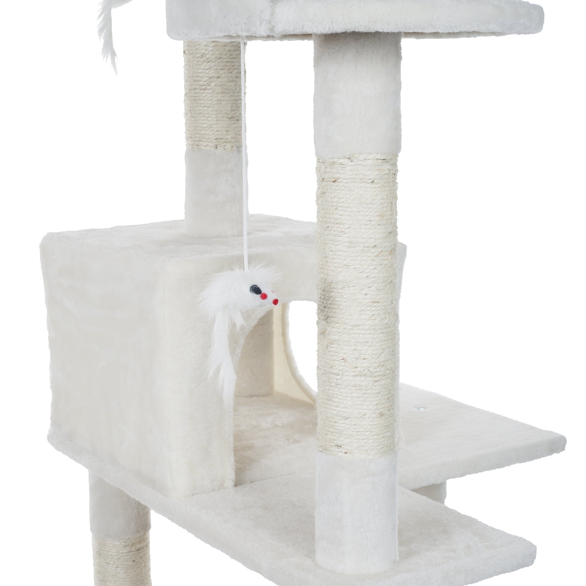 PETMAKER Sleep and Play Cat Tree - 6 ft tall - Ivory