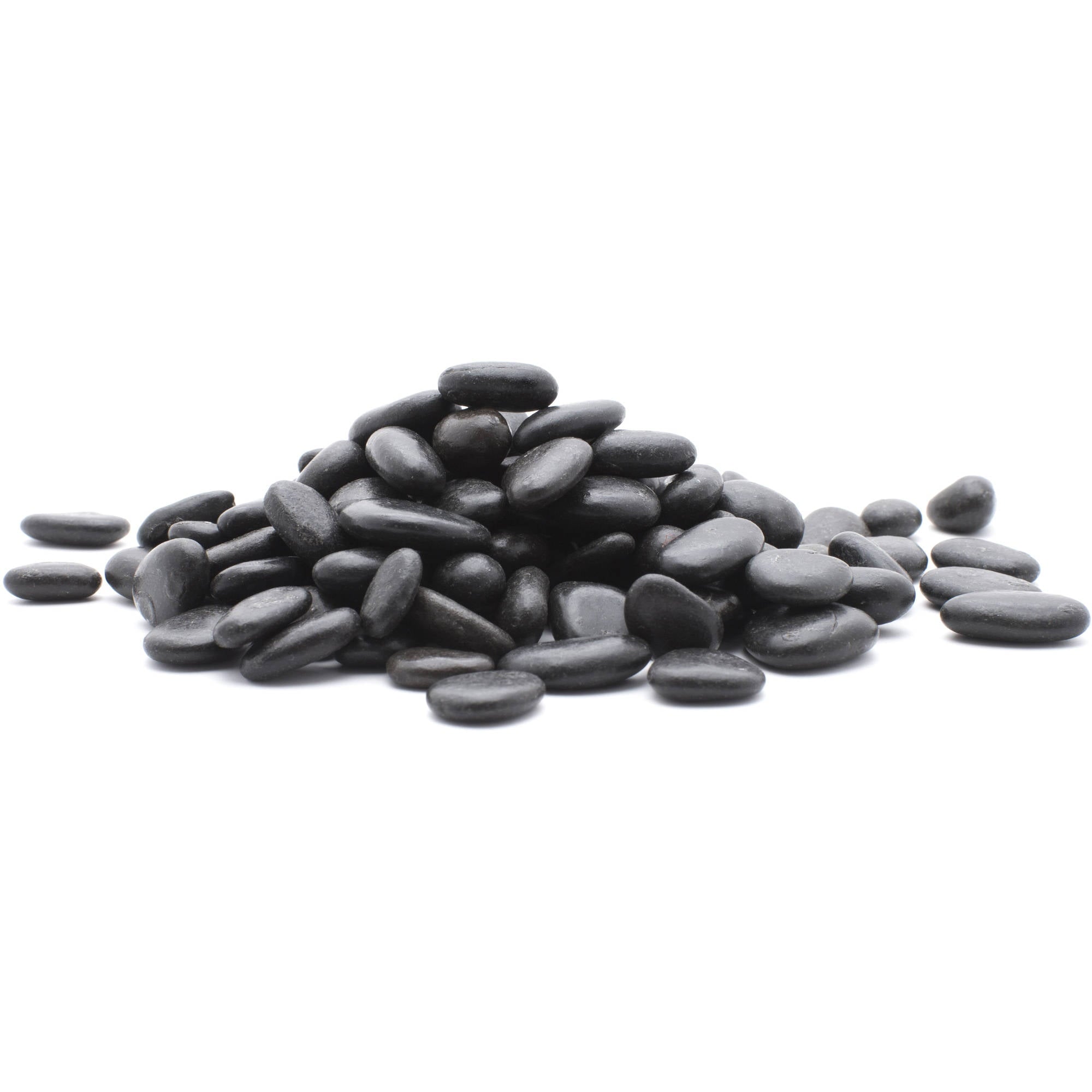 Rainforest, Outdoor Decorative Stone, Super Polished Pebbles, Black, 0.5