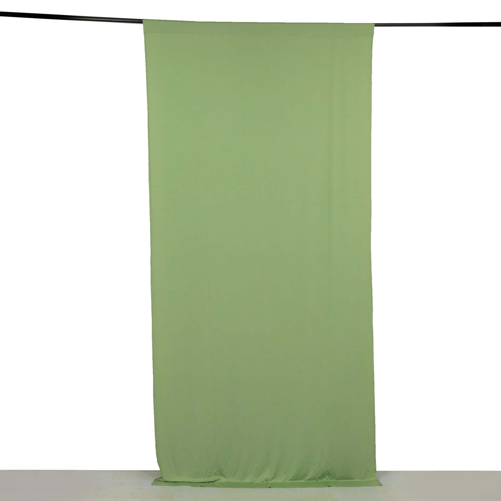 Sage Green 4-Way Stretch Spandex Backdrop Drape Curtain, Wrinkle Resistant Event Divider Panel with Rod Pockets - 5ftx10ft