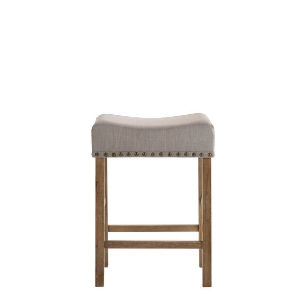 Martha II Set of 2 Wood Counter Height Stool with Cushioned Seat