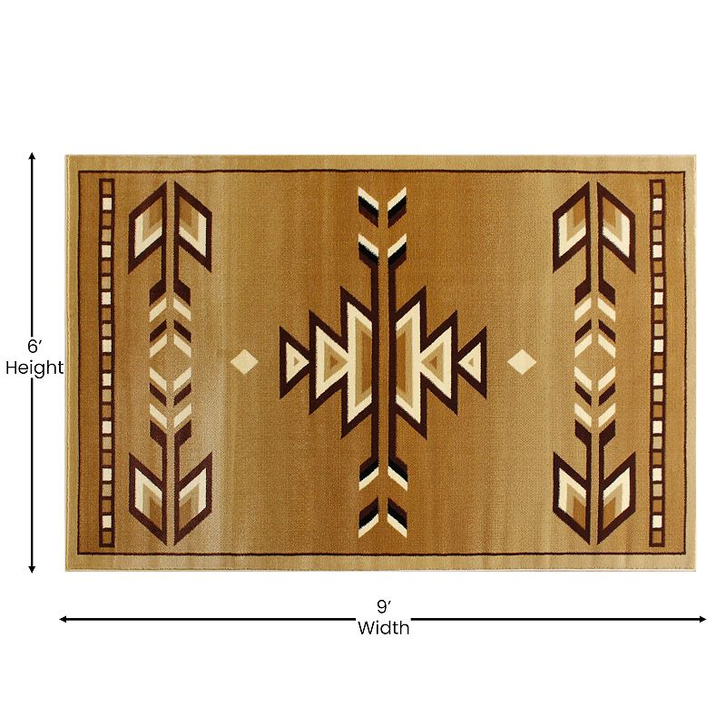 Masada Rugs Masada Rugs Southwest 6'x9' Native American Area Rug in Beige