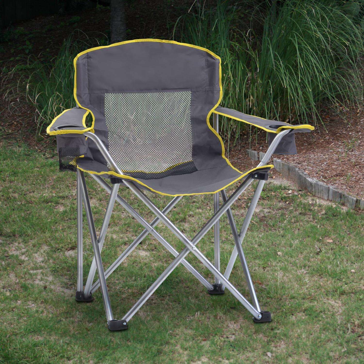 QuikShade Gray Big Gy Folding Quad Chair