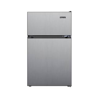 Magic Chef 3.1 cu. ft. 2-Door Mini Refrigerator in Stainless Steel Look with Freezer HMDR31GSE