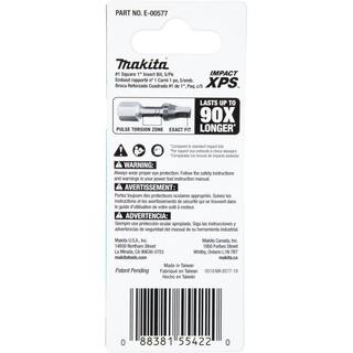 Makita IMPACT XPS #1 Square 1 in. Insert Bit (5-Pack) E-00577