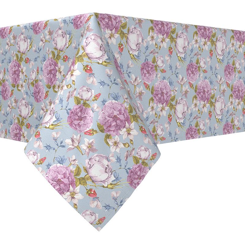 Rectangular Tablecloth， 100% Cotton， 52x104， Butterfly Vintage Floral