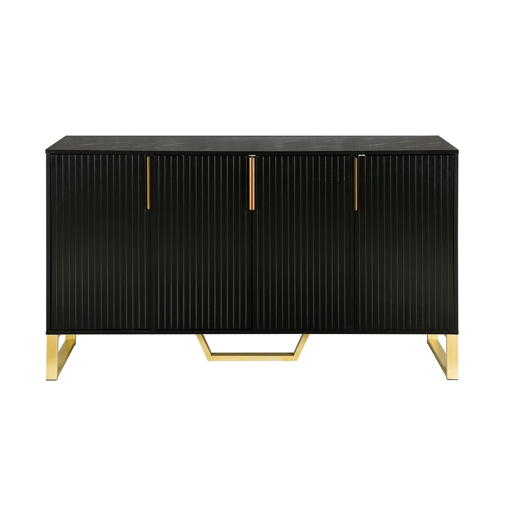 Merax Modern 4 door Sideboard with Metal Handles   Legs