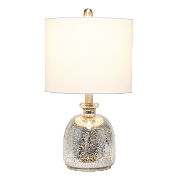 Mercury Hammered Glass Jar Table Lamp With Linen Shade Lalia Home