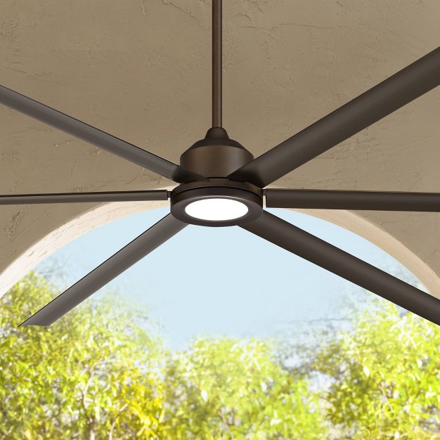 Casa Vieja Bravo Modern Industrial Large Indoor Outdoor Ceiling Fan With Led Light Remote Oil Rubbed Bronze Damp Rated For Patio Exterior House