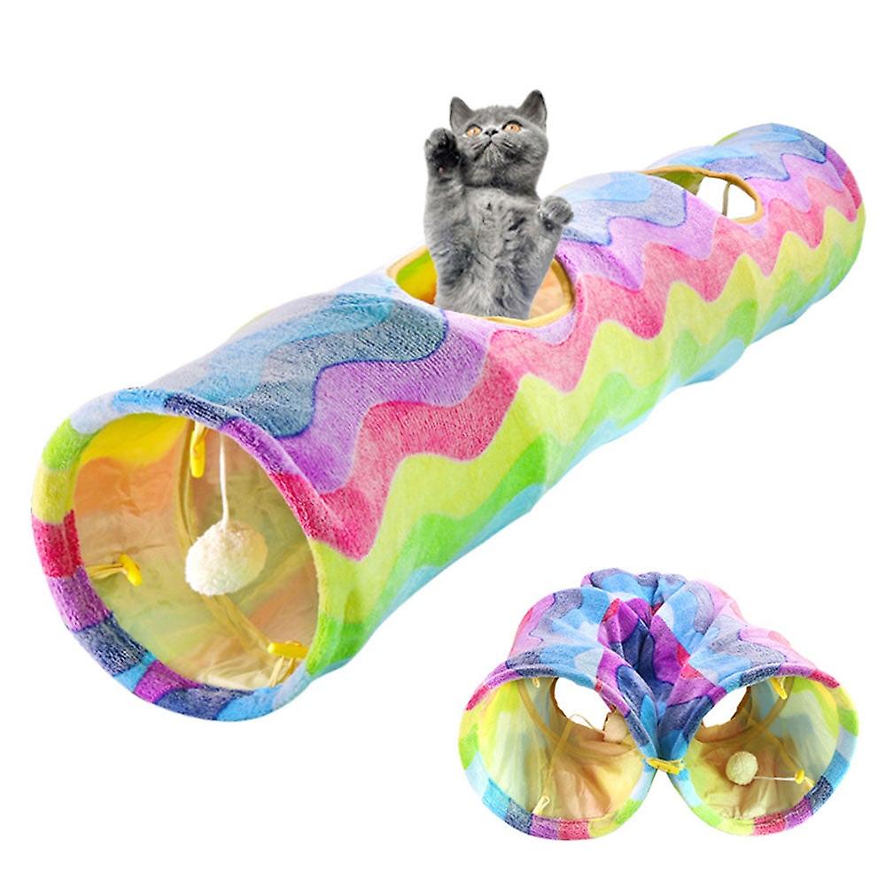 Foldable rainbow cat tunnel