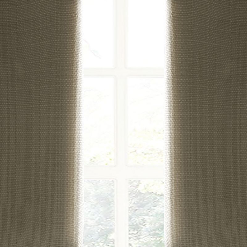 Lush Decor Faux Linen Absolute Grommet 100% Blackout Window Curtain